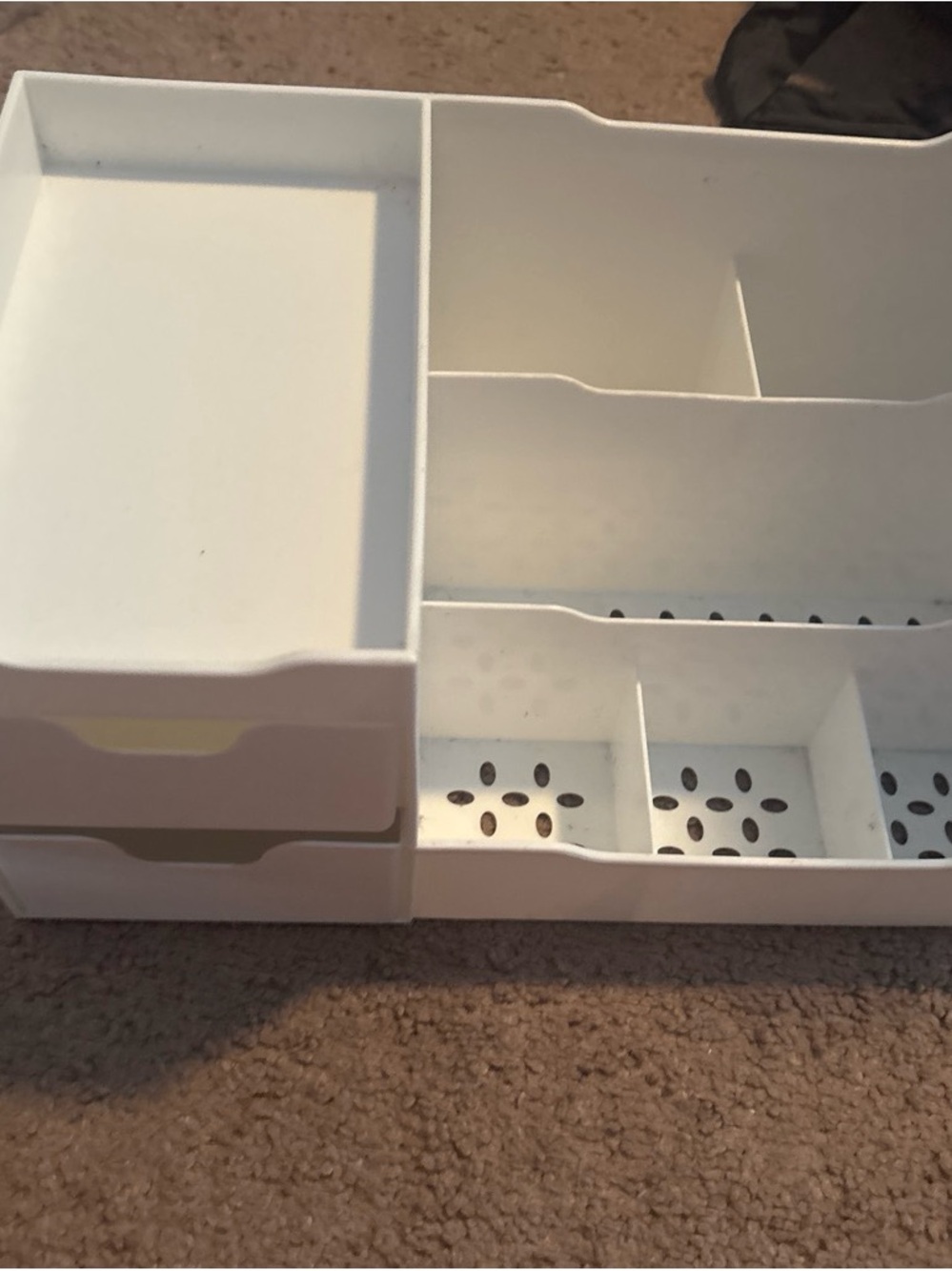 White Stackable Plastic Drawer Organizers - Multi-Compartment Storage - Picture 3 of 3